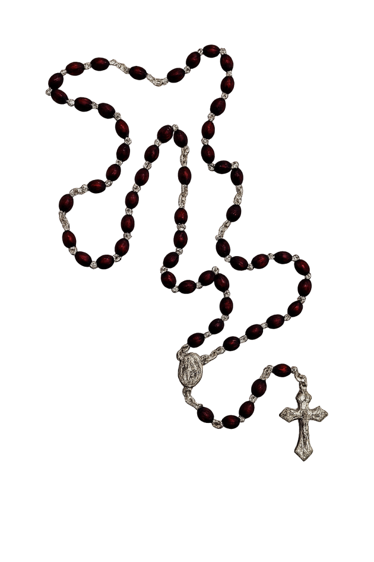 Wooden rosary with crucifix, offered by the Virgin of Fatima Association